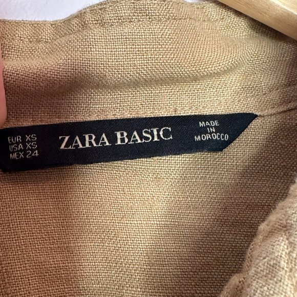 ZARA Jacket Utility cargo safari Tan Khaki Pocket Cropped XS - Picture 5 of 12